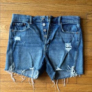 GAP Blue Distressed Jean Shorts